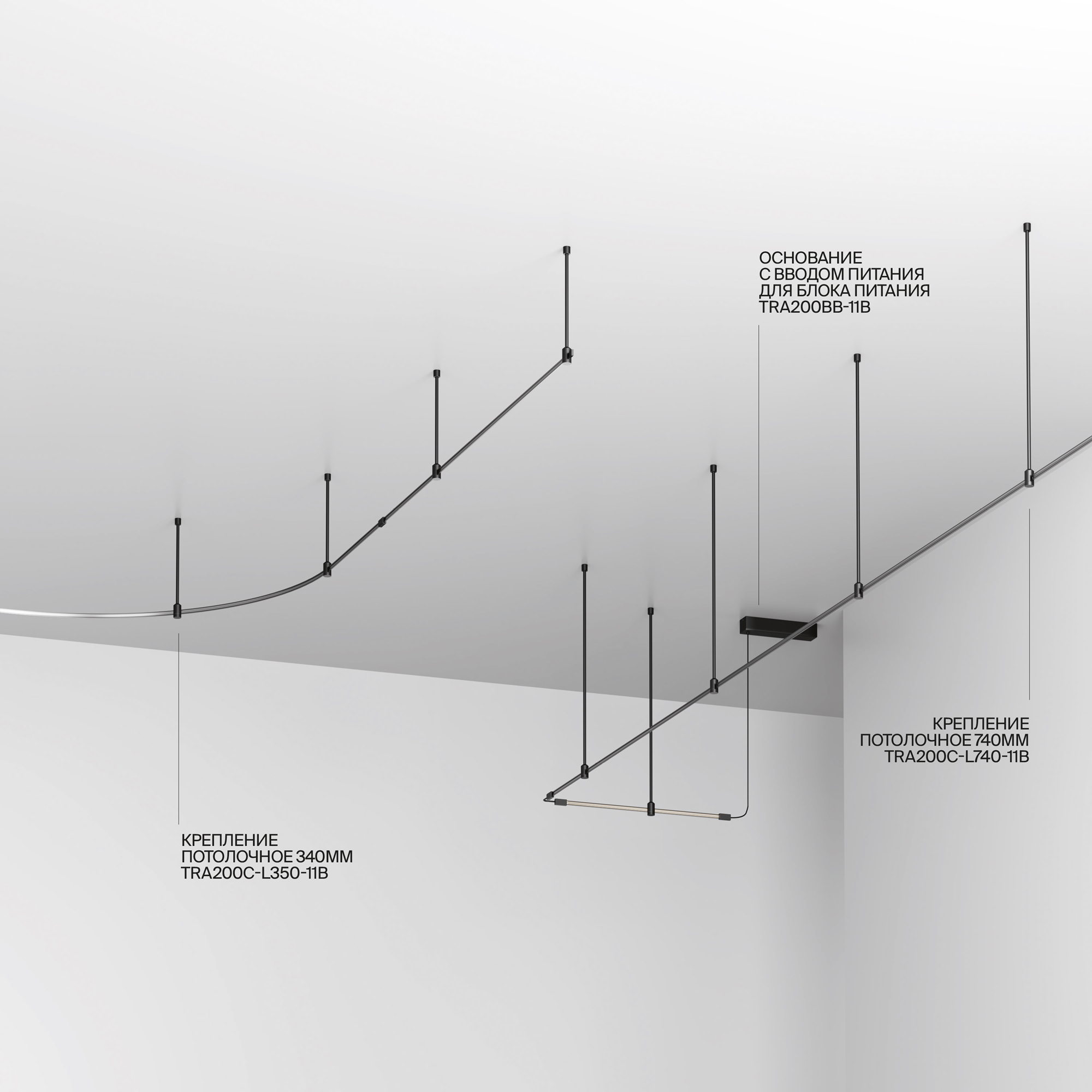 Дополнительная картинка Шинопровод накладной/подвесной Technical TRX200-115B