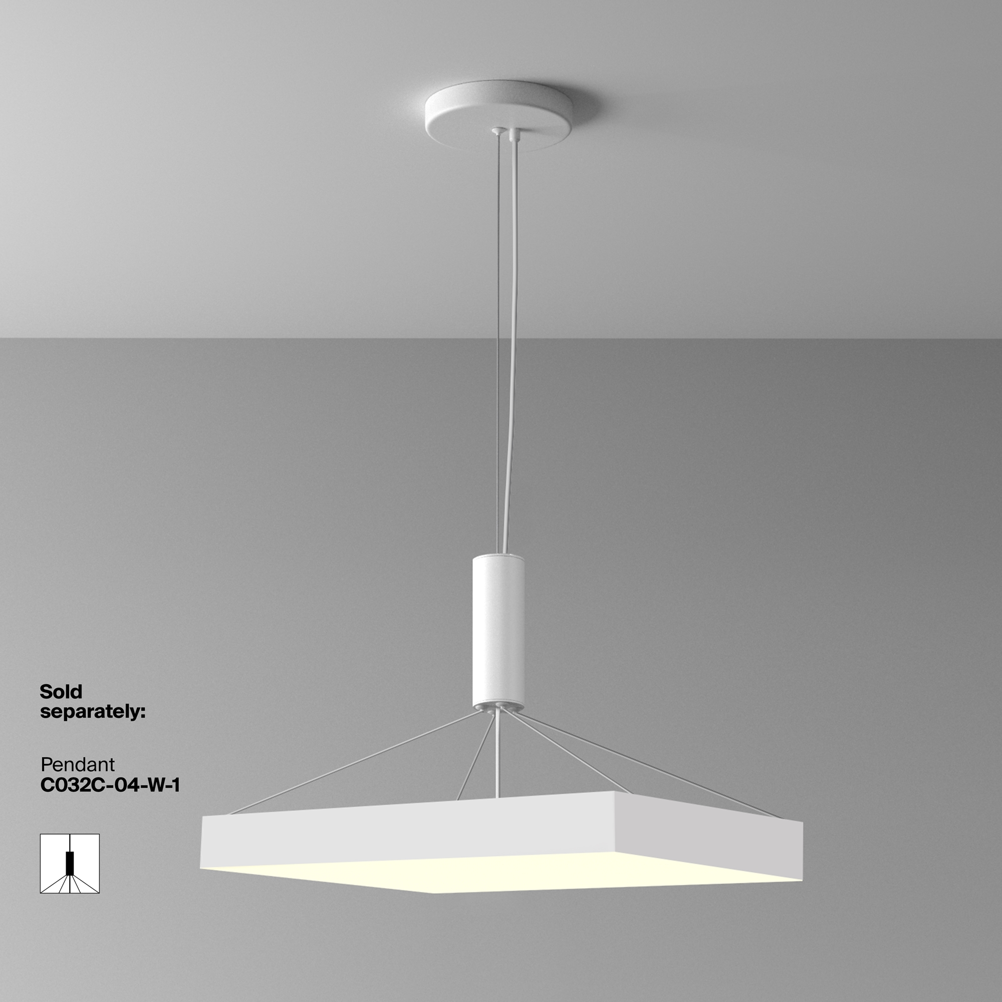 Дополнительная картинка Потолочный светильник Technical C032CL-90W3K-SQ-W