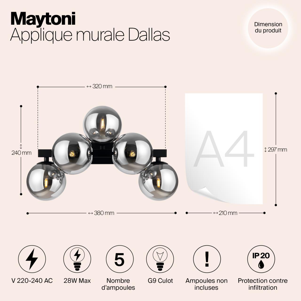 Дополнительная картинка Настенный светильник (бра) Maytoni MOD547WL-05B