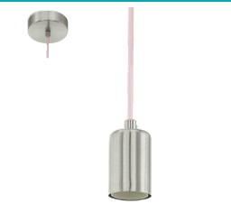 светильник подвесной yorth, hl/1 e27 nickel-matt/pink  сталь, доставка по Казахстану 