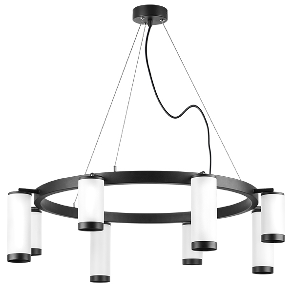 lr01836486440 подвесной светильник rullo 8х50w gu10 черный/белый (571018+214436-4+214486-4+203437-8), доставка по Казахстану 