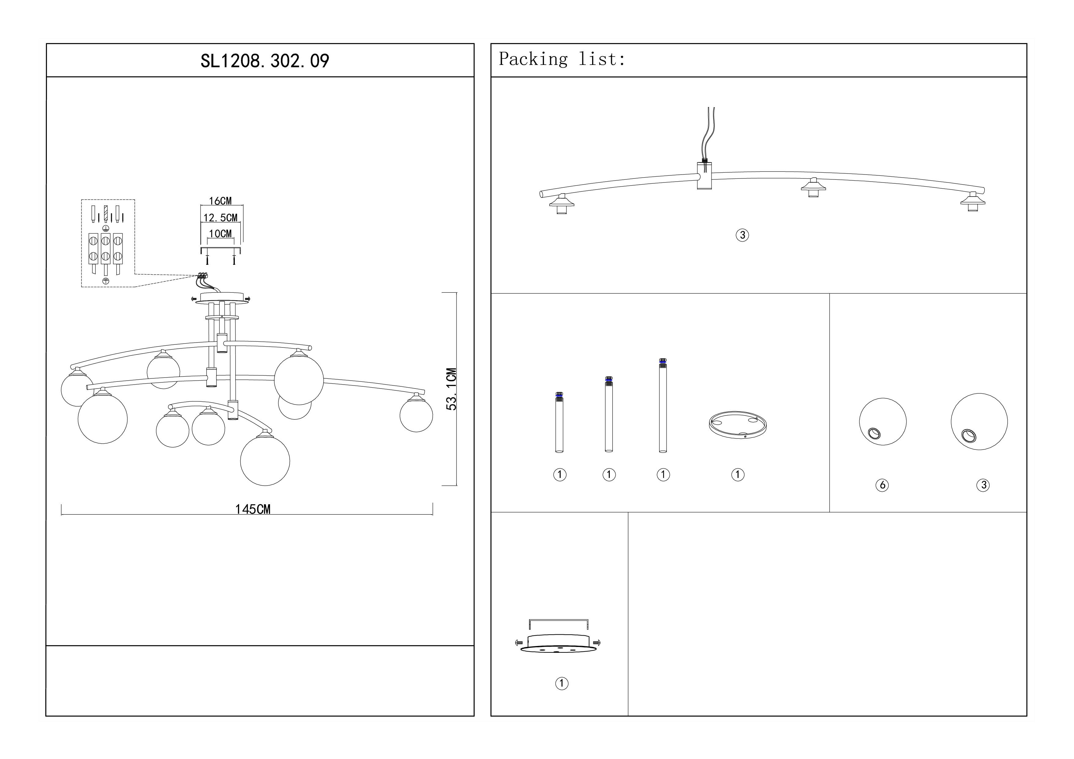 Картинка Потолочная люстра ST Luce Sembrare SL1208.302.09