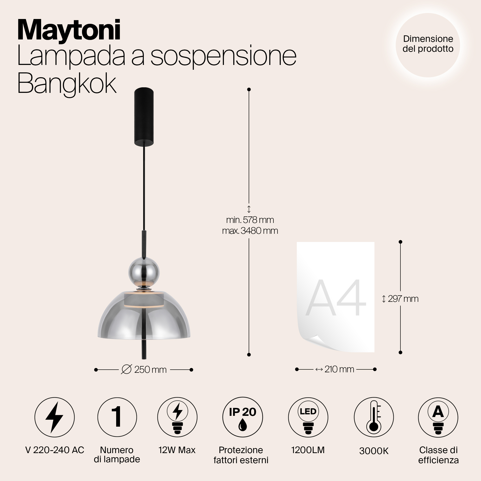 Дополнительная картинка Подвесной светильник Maytoni MOD185PL-L6B3K4