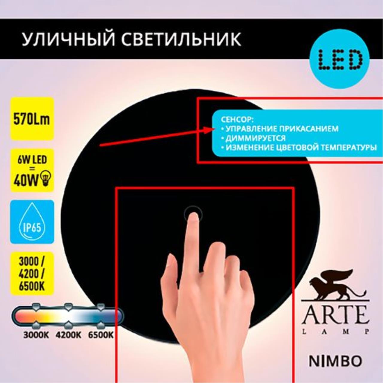 Картинка Настенный уличный светильник Arte Lamp NIMBO A4506AL-1WH
