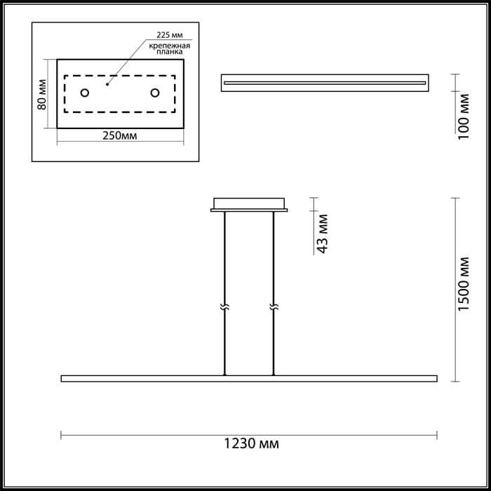 Картинка Подвесной светодиодный светильник Odeon Light Woody 3869/50L
