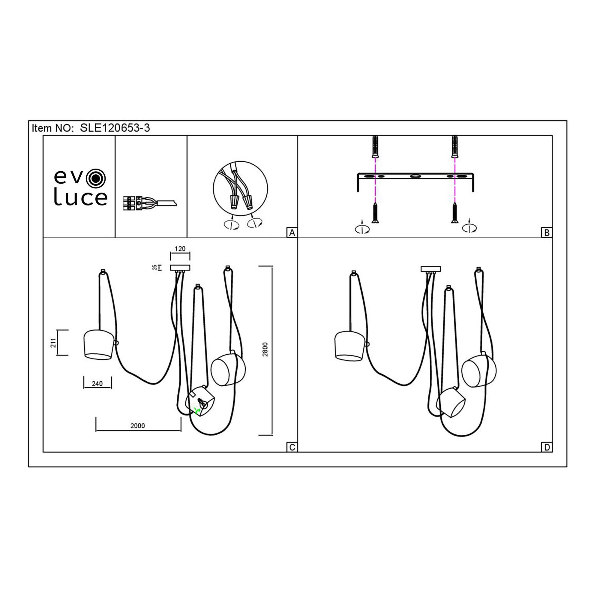 Дополнительная картинка Подвесная люстра Evoluce Trieste SLE120653-03