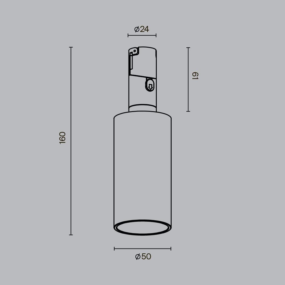 Дополнительная картинка Трековый светильник Technical TR207-1-3W3K-B