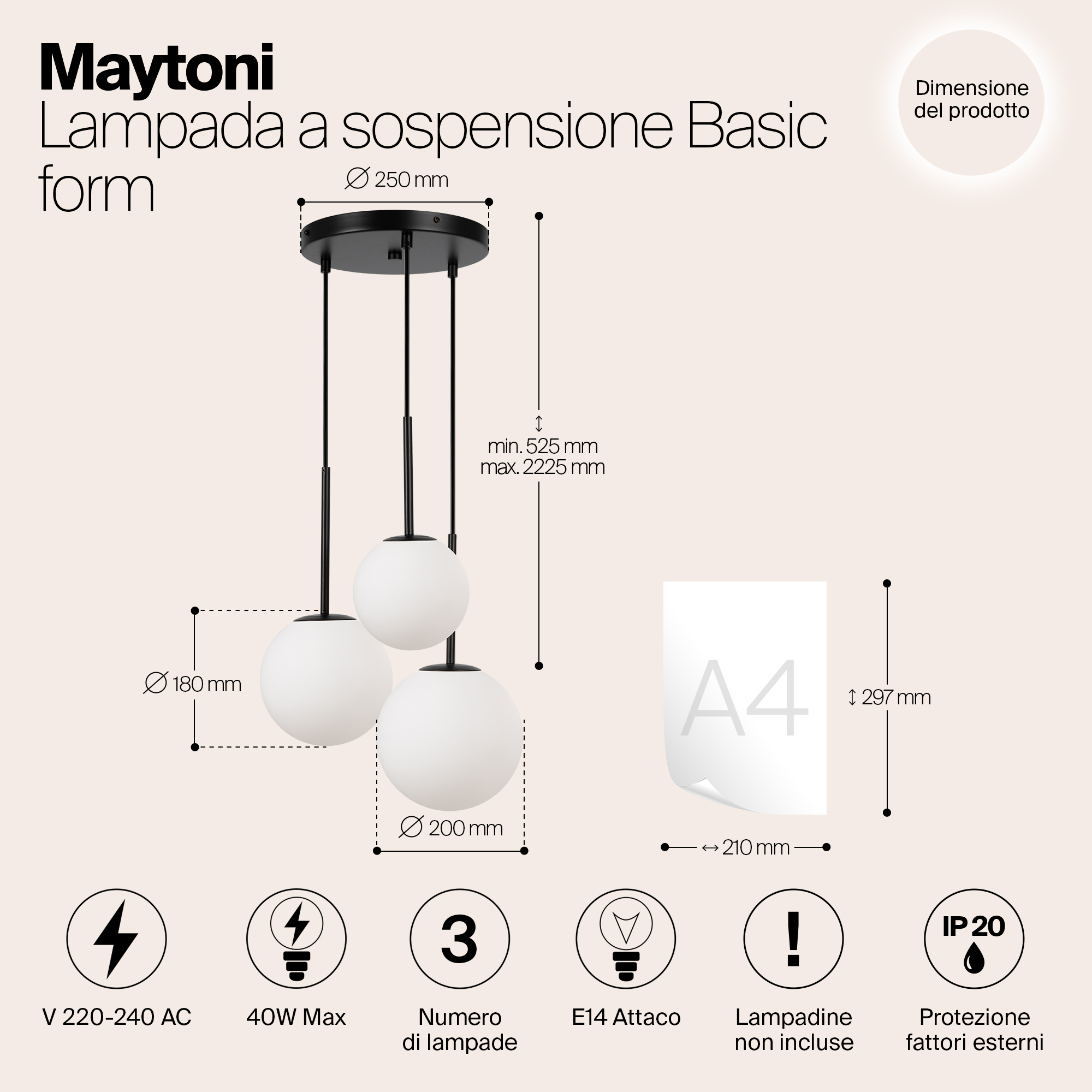 Дополнительная картинка Подвесной светильник Maytoni MOD321PL-03B