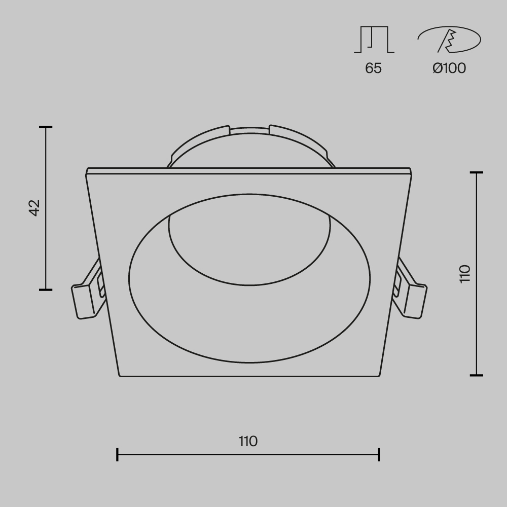 Картинка Встраиваемый светильник Technical DL126-GX53-SQ-B Share