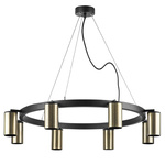 lr018318 подвесной светильник rullo 8х50w gu10 черный/бронза (571018+214431-8), доставка по Казахстану 