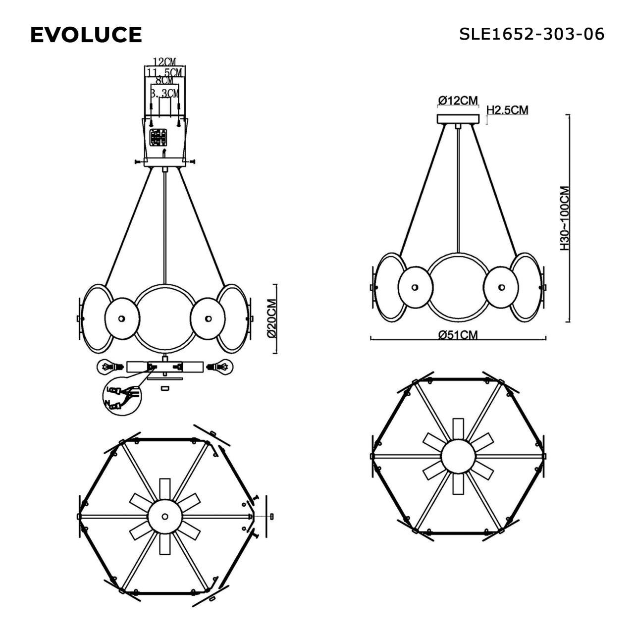 Дополнительная картинка SLE1652-303-06 Светильник подвесной 