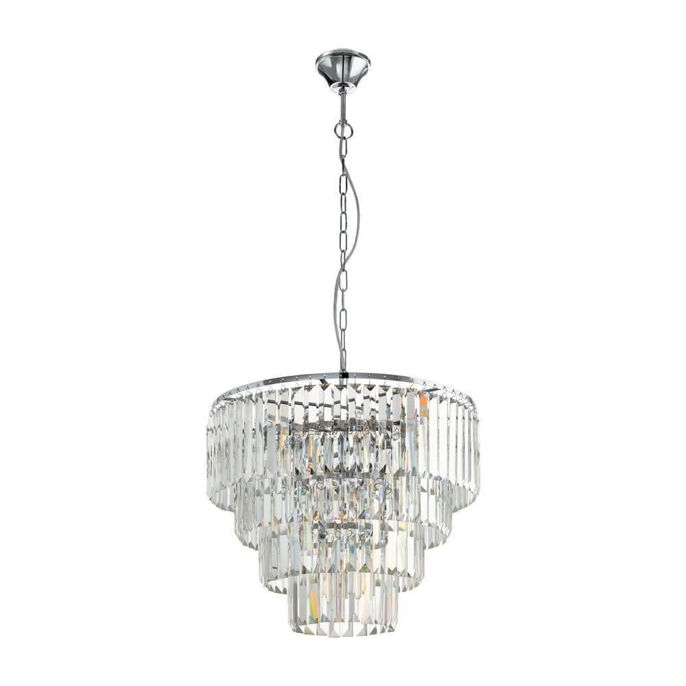 39514 светильник подвесной agrigento, диаметр 485мм, е14, 7х40w, сталь, хрусталь, доставка по Казахстану 