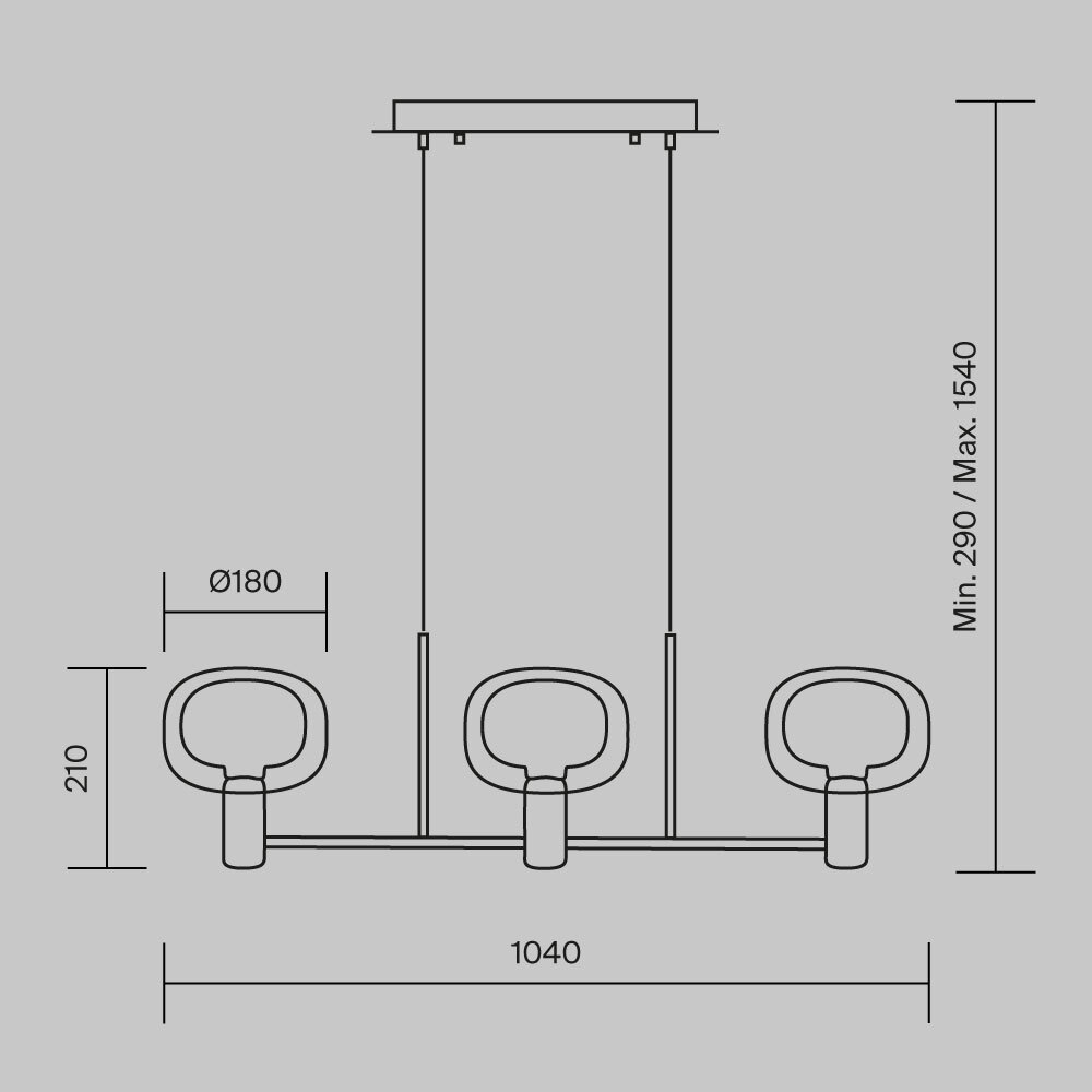 Дополнительная картинка Подвесной светильник Maytoni MOD411PL-03G