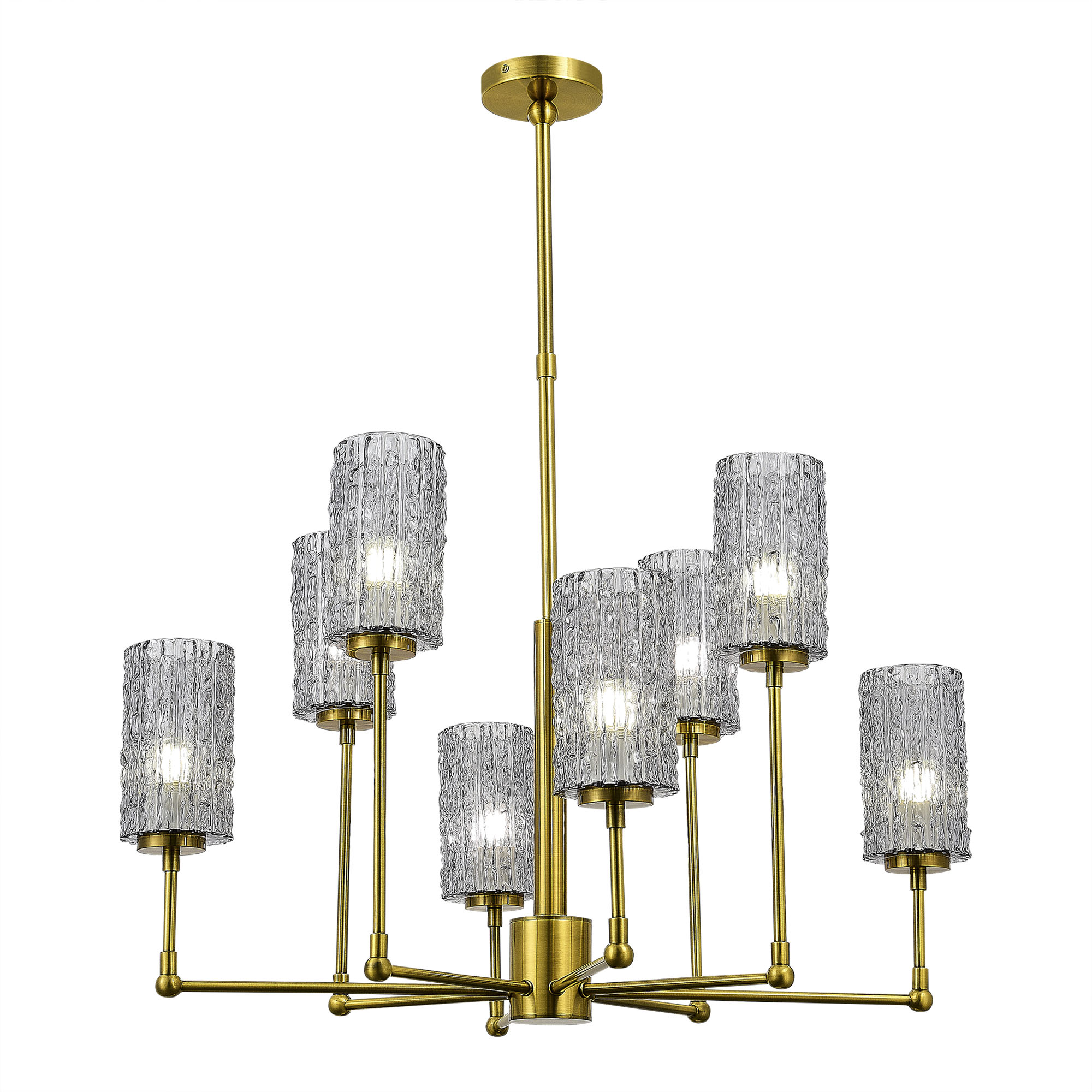 люстры sl1240.303.08 люстра подвесная st-luce латунь/дымчатый e27 8*60w gacciolo, доставка по Казахстану 