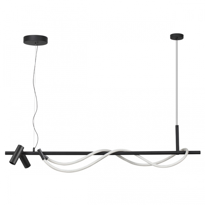 4391/30l hightech черный/металл/канат подвесной св-к ip20 led 30w 1200лм 4000k corda, доставка по Казахстану 