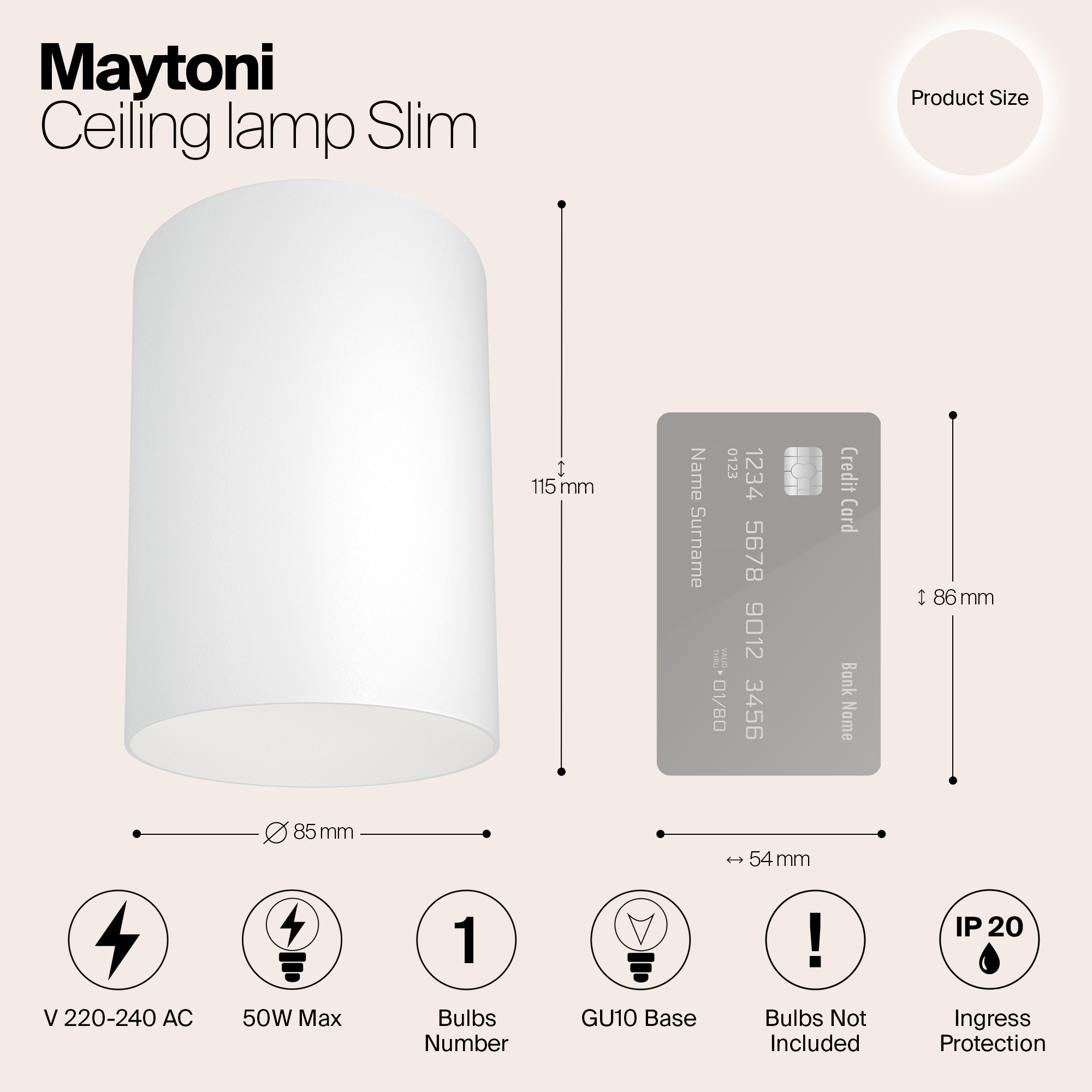 Дополнительная картинка Потолочный светильник Maytoni Alfa C014CL-01W