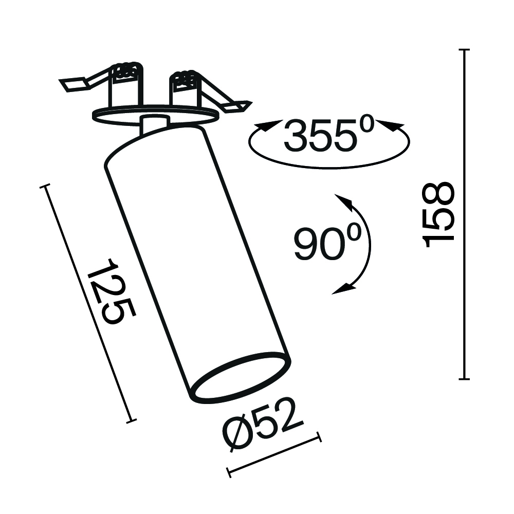 Дополнительная картинка Потолочный светильник Technical C053CL-L12W3K-W-B