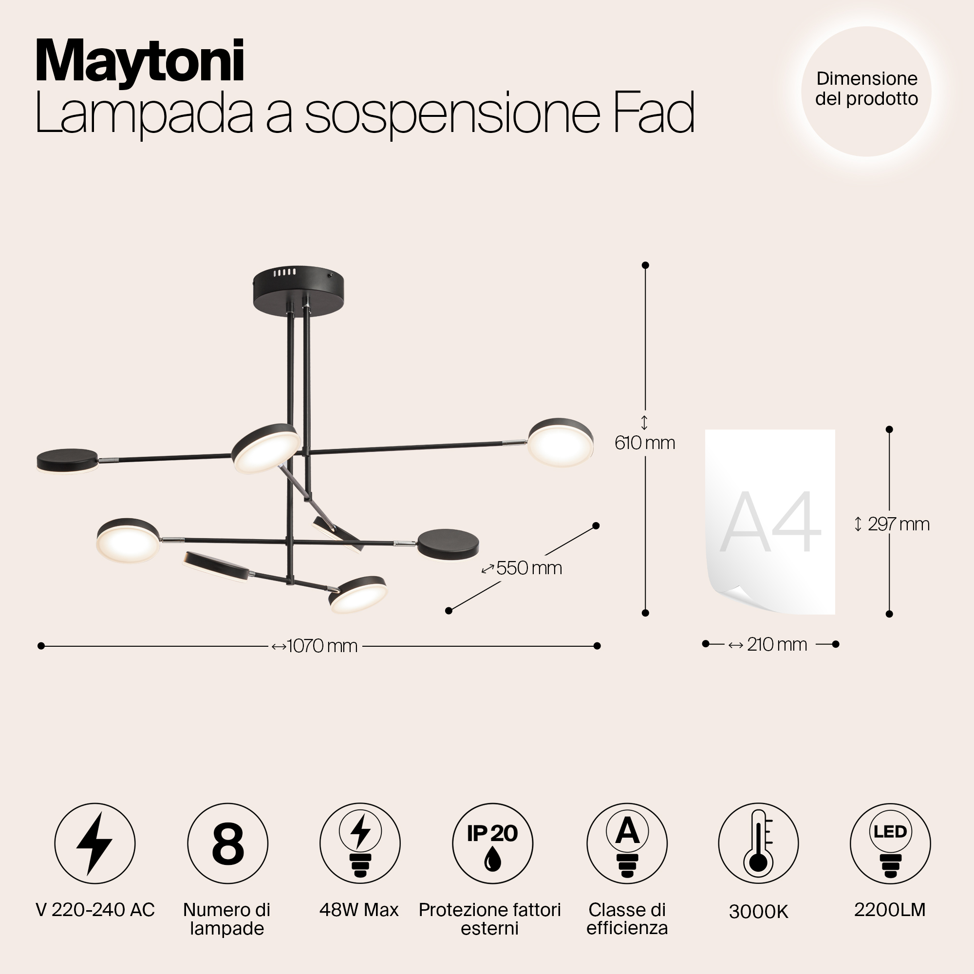 Дополнительная картинка Люстра Maytoni Fad MOD070PL-L48B3K