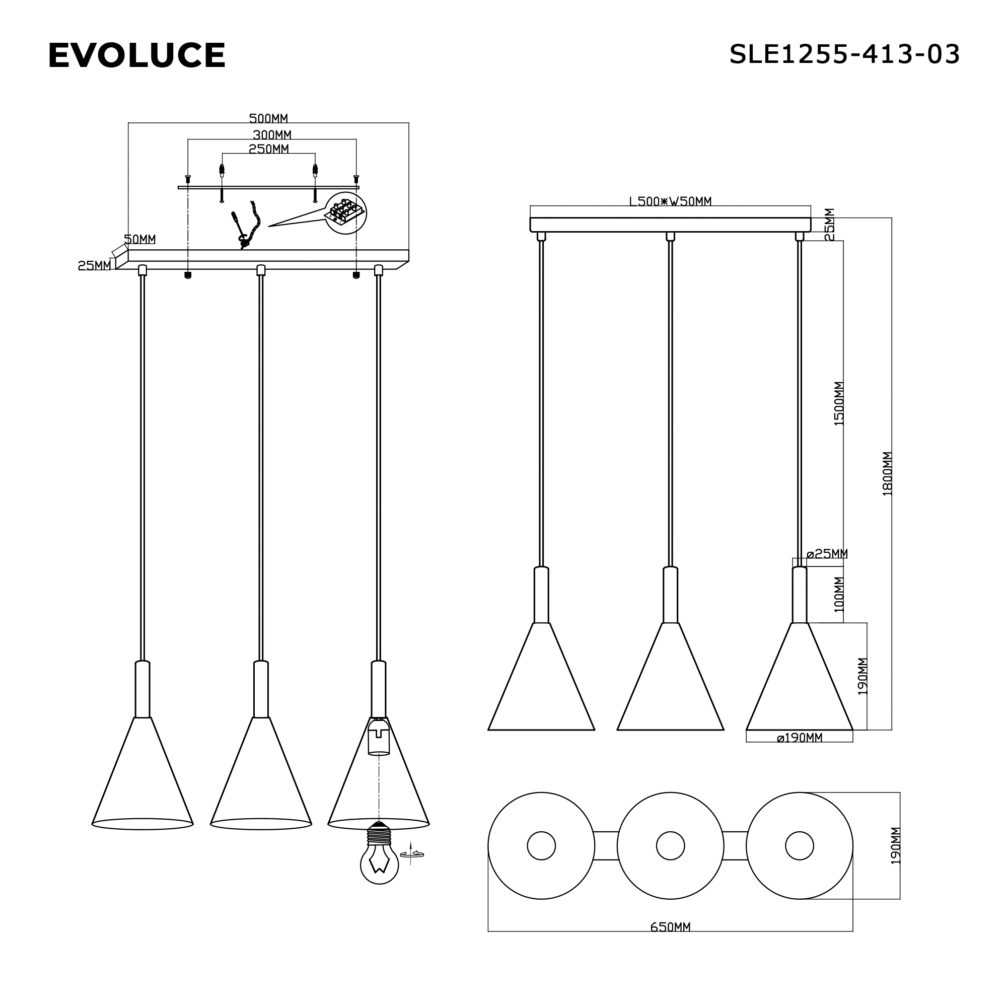 Картинка SLE1255-413-03 Светильник подвесной 