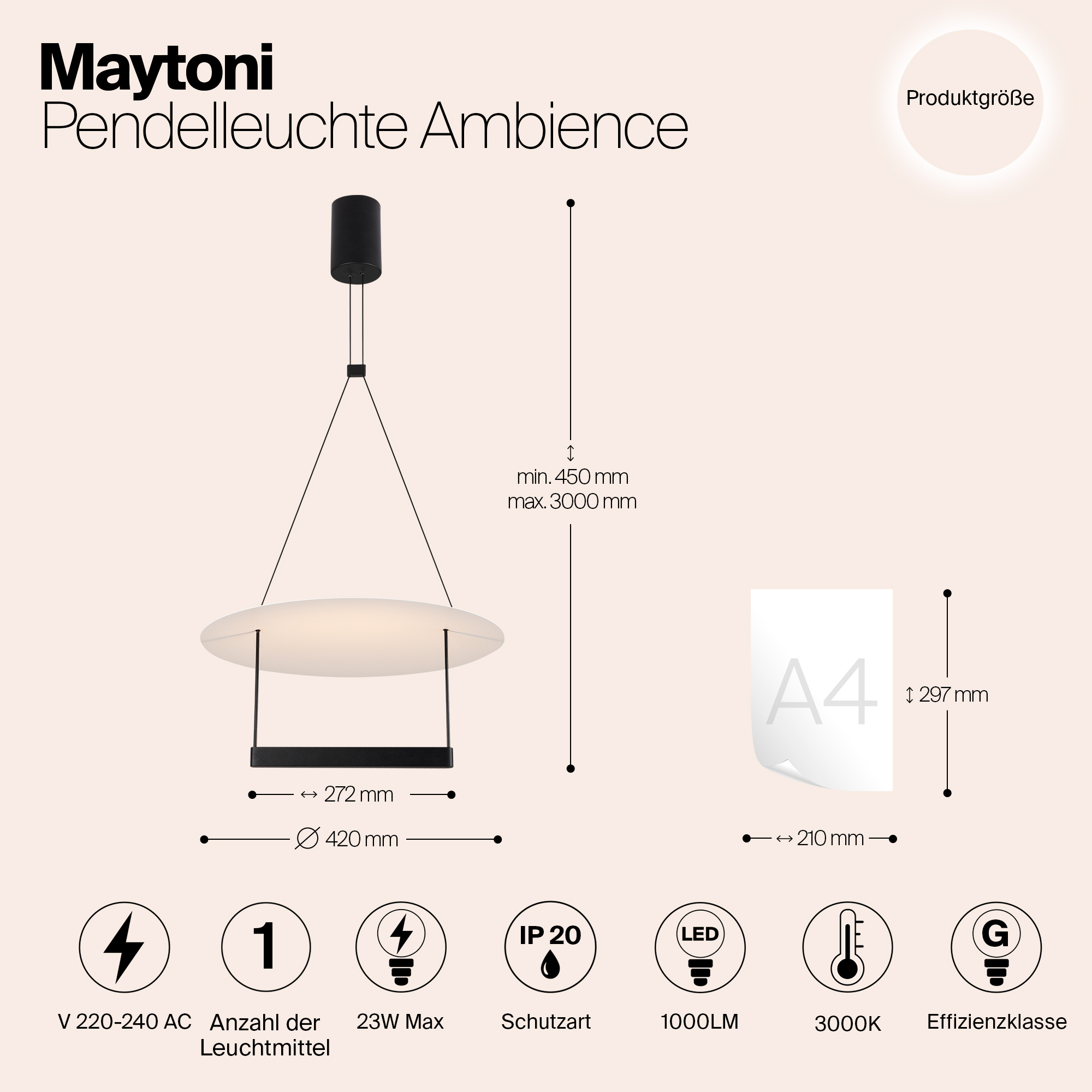 Дополнительная картинка Подвесной светильник Maytoni MOD280PL-L23B3K