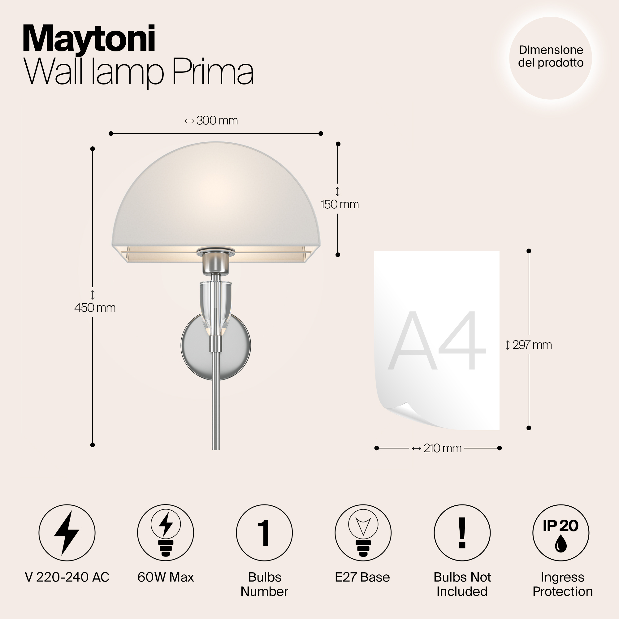 Дополнительная картинка Настенный светильник (бра) Maytoni Z034WL-01CH