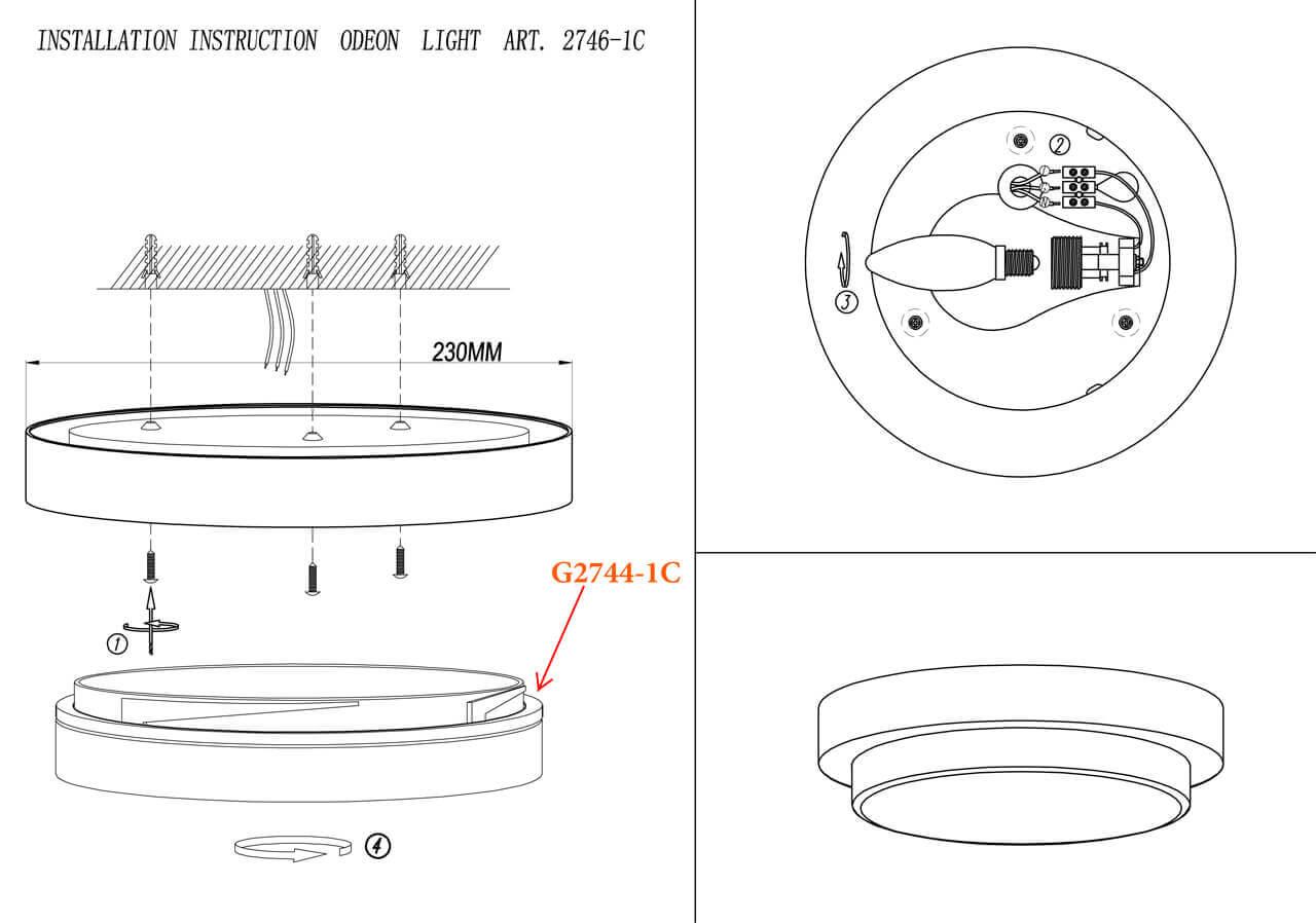 Картинка Настенный светильник Odeon Light Drops Holger 2746/1C