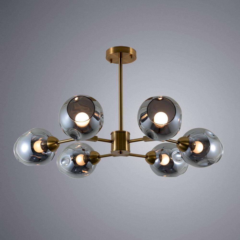 Картинка Потолочная люстра Arte Lamp Yuka Smoky A7759PL-6PB