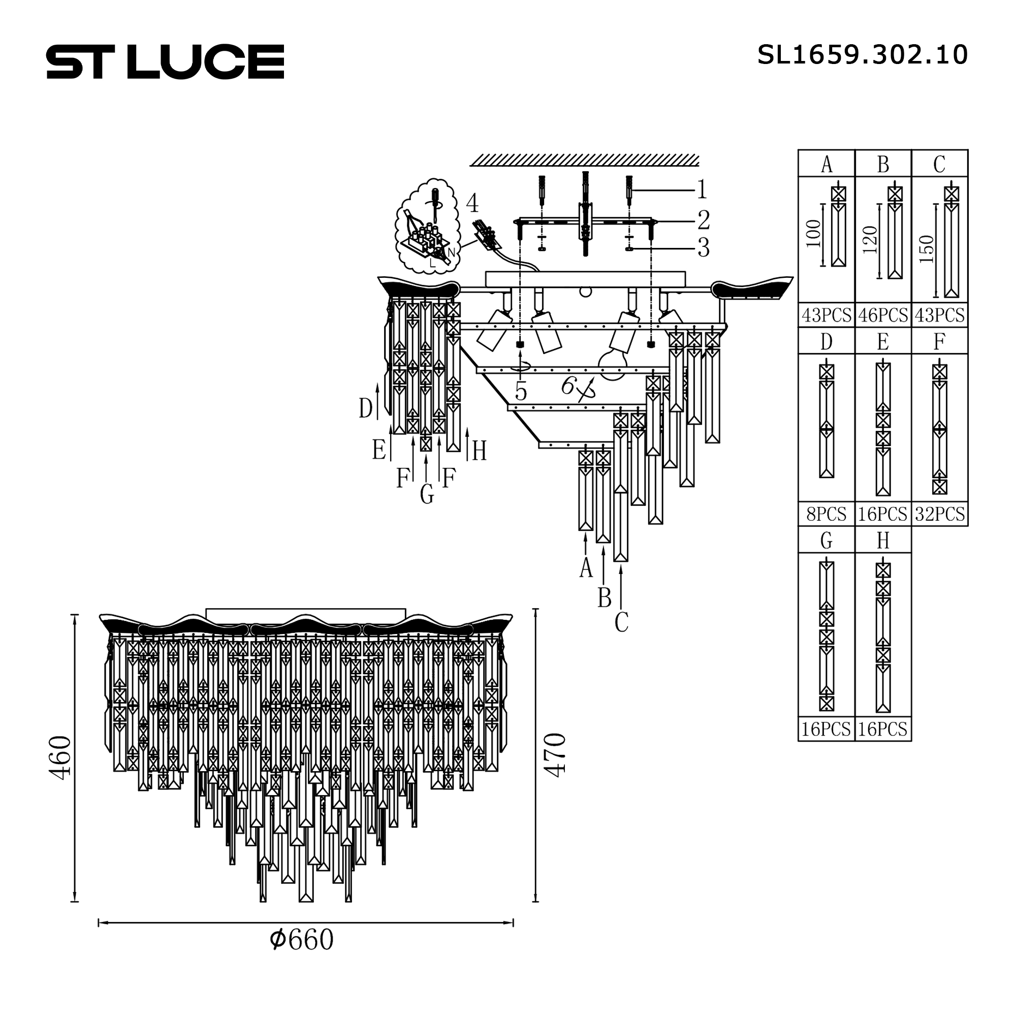 Картинка SL1659.302.10 Люстра потолочная ST-Luce 