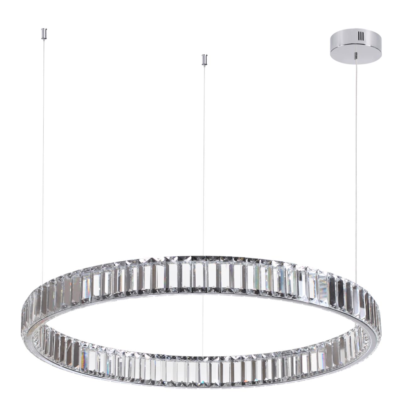 4930/45l l-vision odl24 000  хром/прозрачный металл/хрусталь люстра led 45w 4000k 5350лм vekia, доставка по Казахстану 