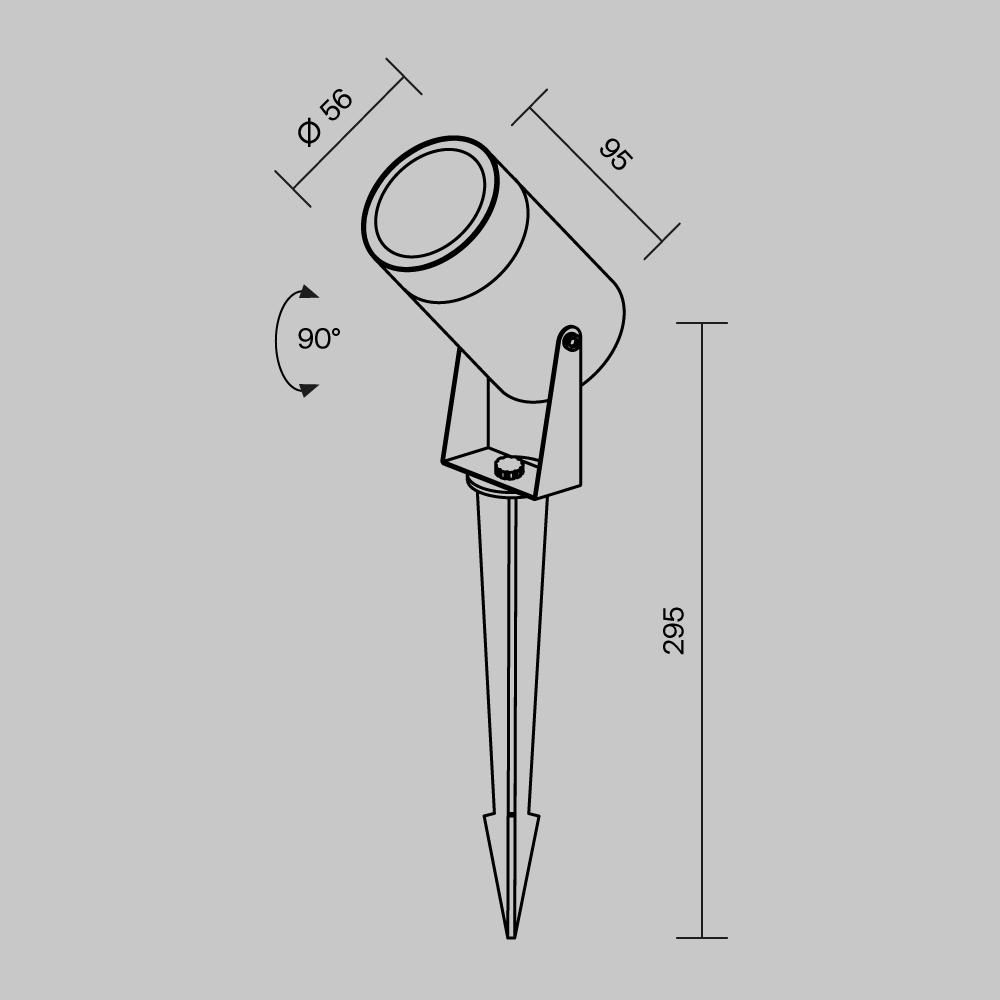 Дополнительная картинка Ландшафтный светильник Maytoni Scope O025FL-01B