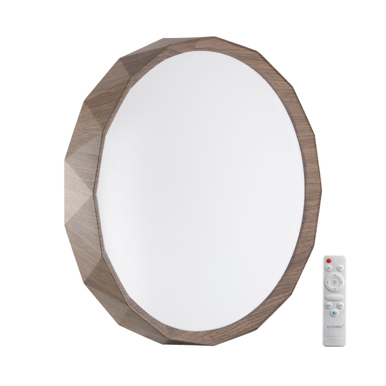 Настенно-потолочные 7637/DL BASICA SN Светильник LED 48Вт 3000-6000K D385 IP43 пульт ДУ ZIF WOOD, доставка по Казахстану 