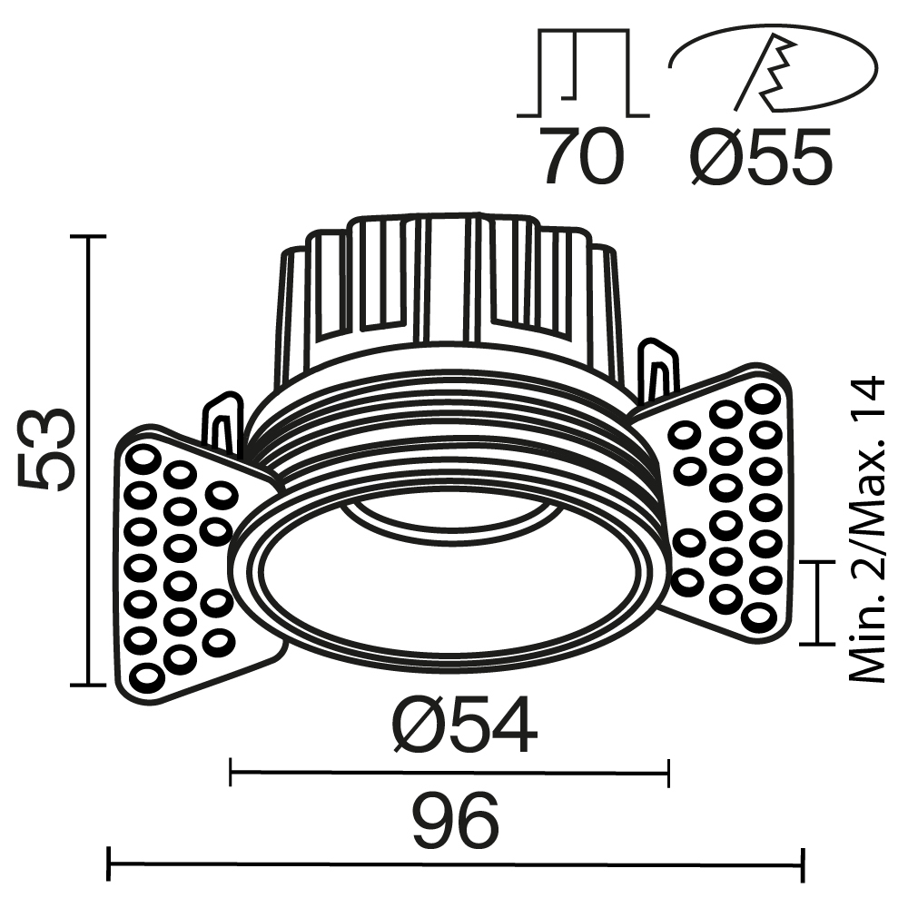 Дополнительная картинка Встраиваемый светильник Technical DL058-7W3K-TRS-BS