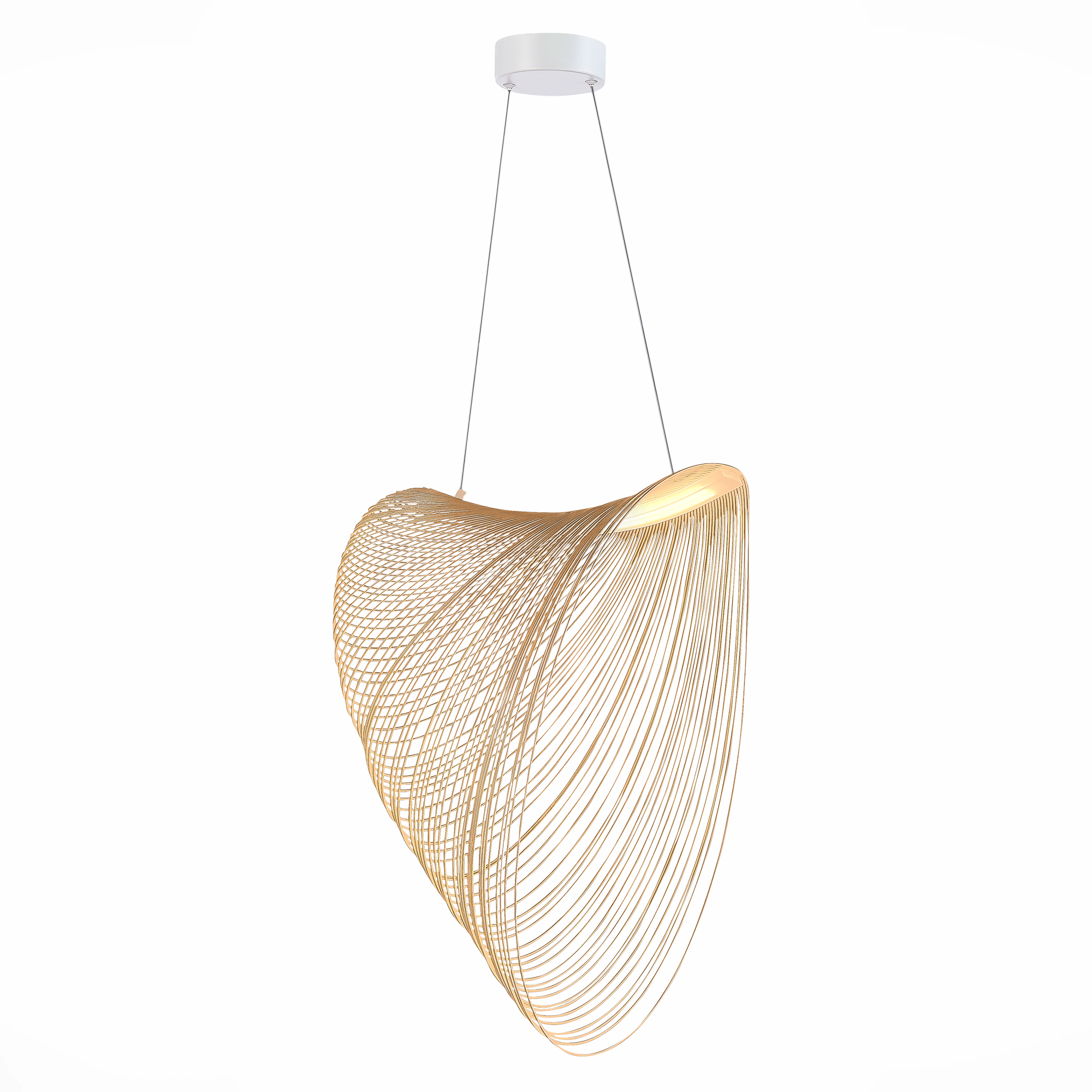люстры sl6900.503.32 светильник подвесной st-luce белый/древесный led 1*32w 4000k, доставка по Казахстану 