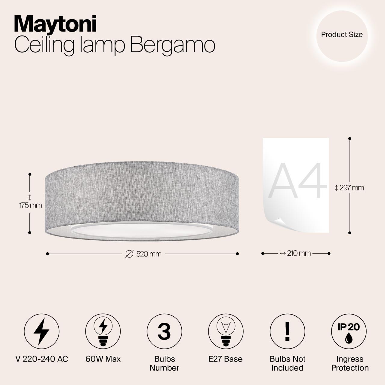 Дополнительная картинка Потолочный светильник Maytoni Bergamo MOD613CL-04GR