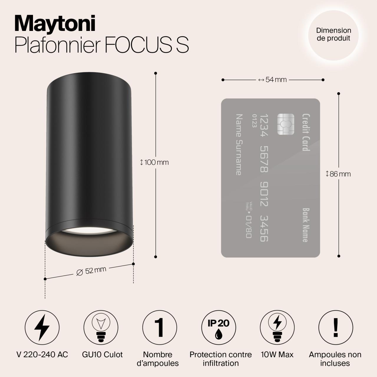 Дополнительная картинка Потолочный светильник Maytoni Focus S C052CL-01B