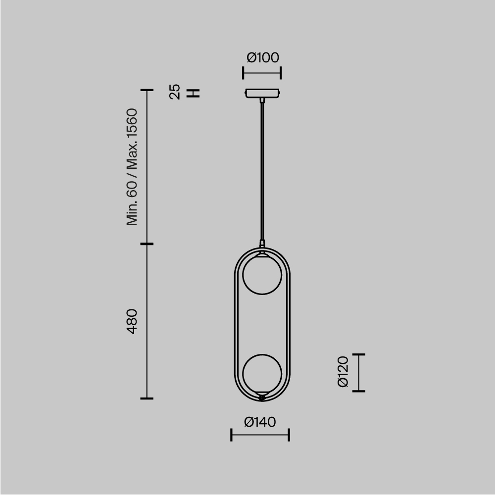 Дополнительная картинка Подвесной светильник Maytoni MOD013PL-02BS1