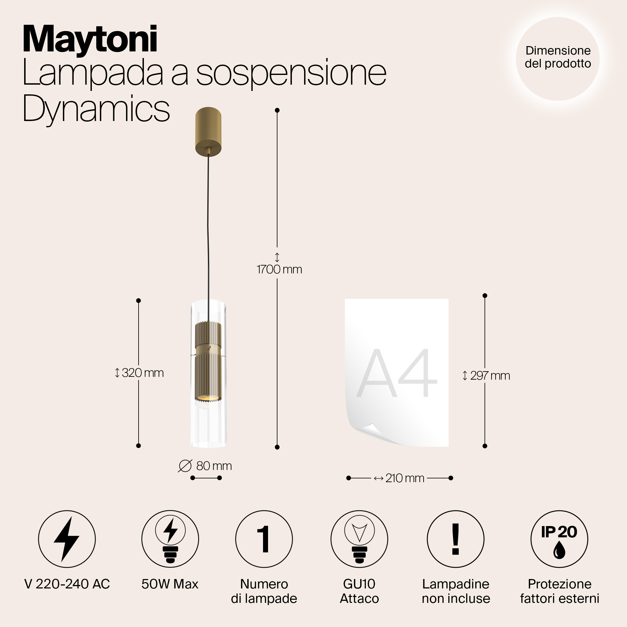 Дополнительная картинка Подвесной светильник Maytoni MOD326PL-01MG