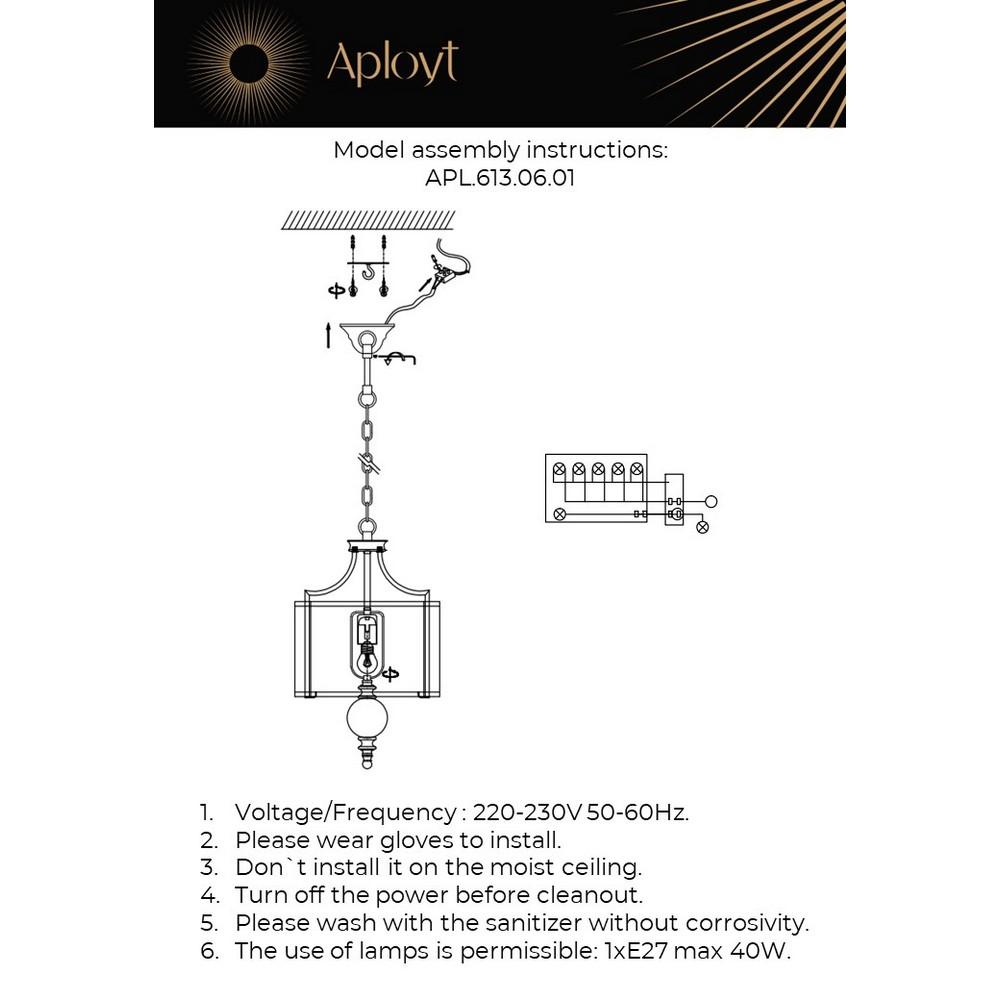 Картинка Подвесной светильник Aployt Korin APL.613.06.01