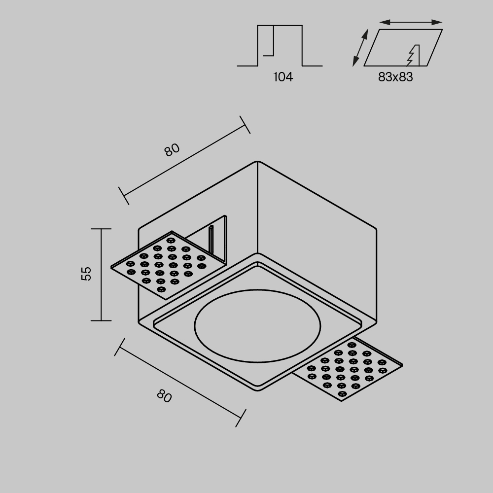 Картинка Встраиваемый светильник Technical DL123-GU10-01-W