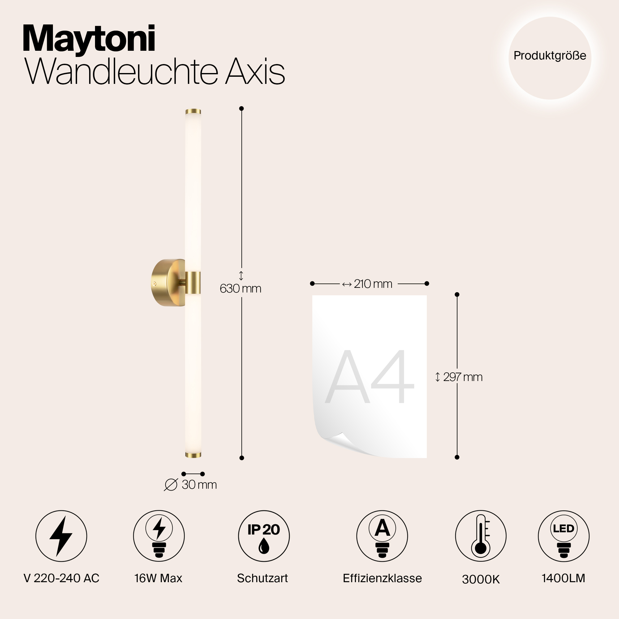 Дополнительная картинка Настенный светильник (бра) Maytoni MOD106WL-L16G3K