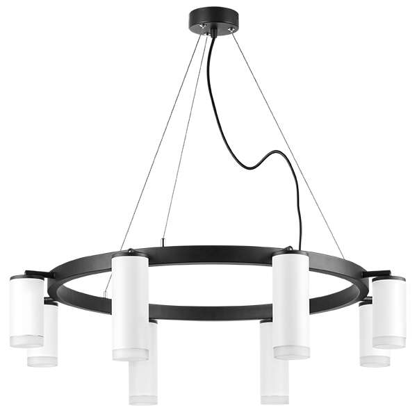 lr0188643640 подвесной светильник rullo 8х50w gu10 черный/белый (571018+214436-4+214486-4+202430-8), доставка по Казахстану 