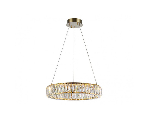newport 8240 8240/40 gold , подвесной светильник, gold clear crystal d40*h7,6/200 cm led strip 24w 3100k 2640lm, доставка по Казахстану 