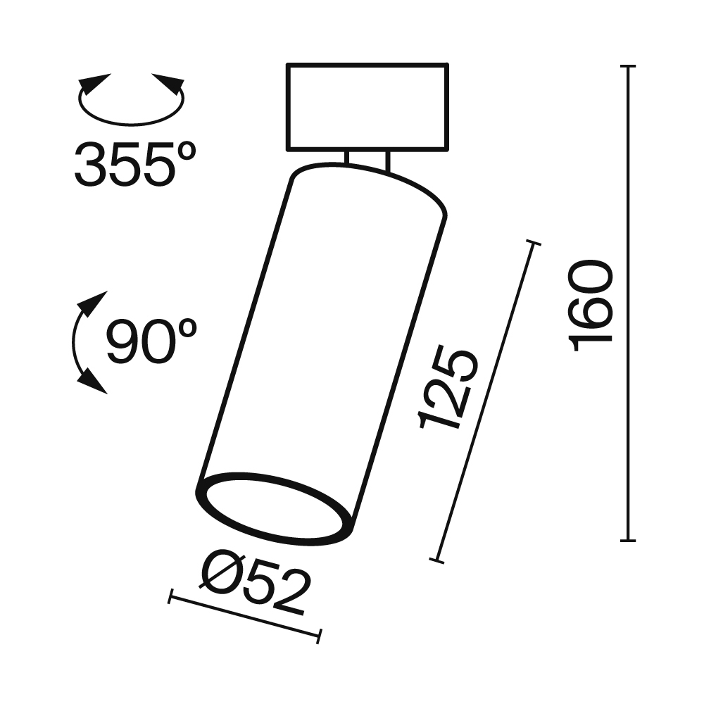 Картинка Потолочный светильник Technical C055CL-L12B4K-W-B