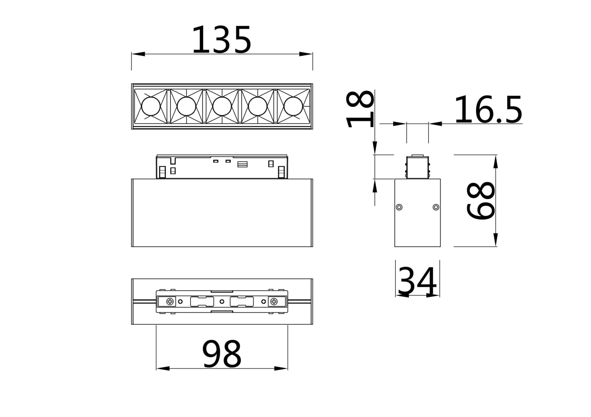 Дополнительная картинка Трековый светильник Technical TR014-2-10W3K-W