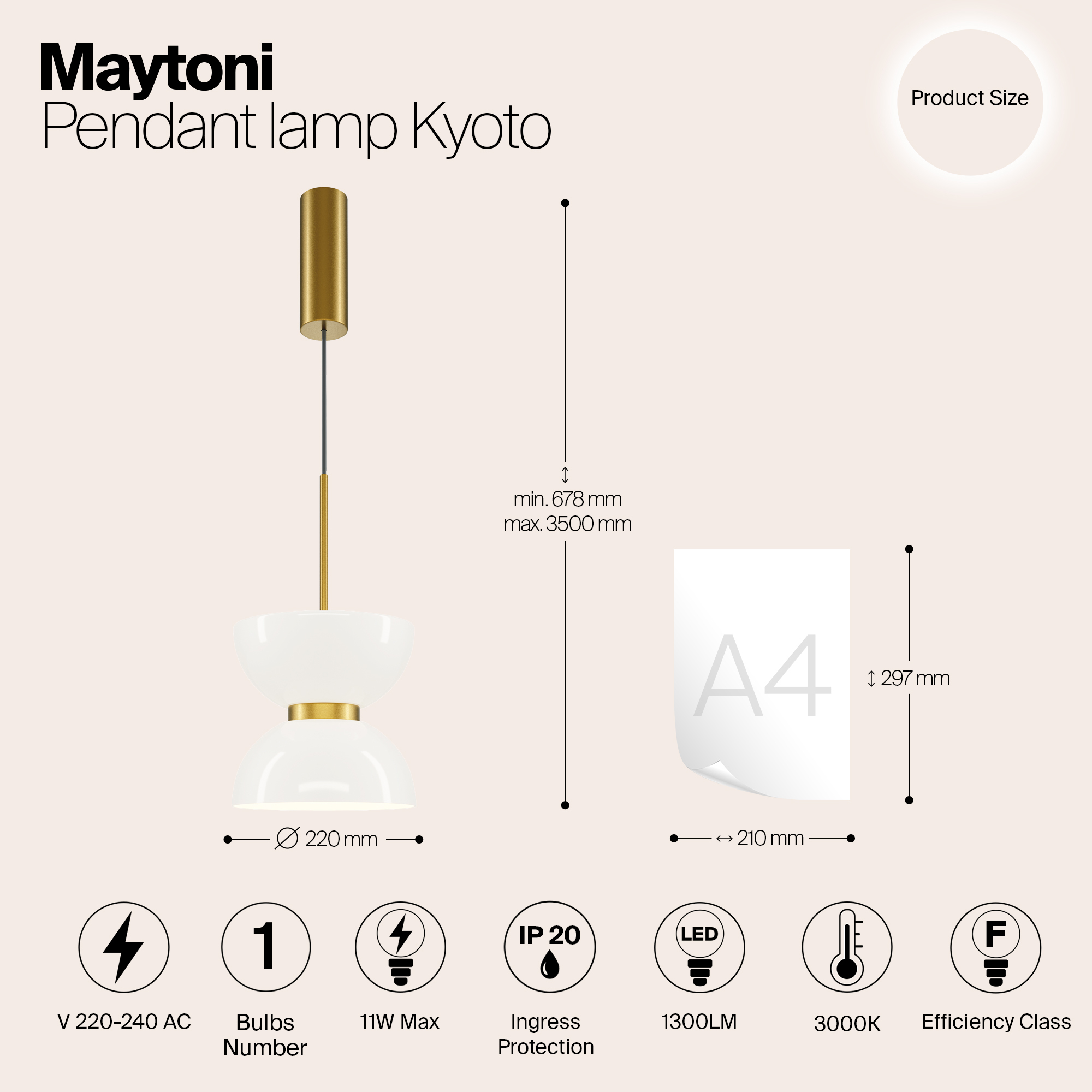 Дополнительная картинка Подвесной светильник Maytoni MOD178PL-L11G3K