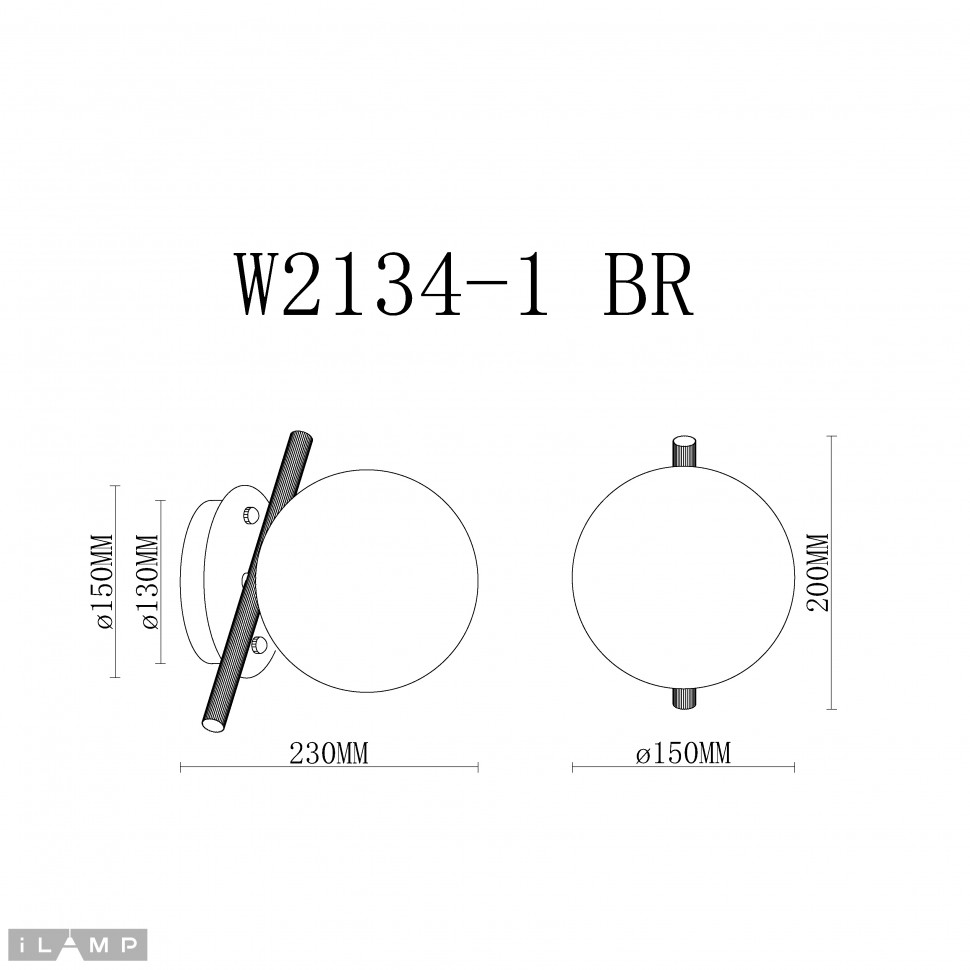Дополнительная картинка Светильник настенный iLamp Golden W2134-1 BR