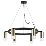 lr0163161 подвесной светильник rullo 6х50w gu10 черный/бронза (571016+214431-6+202431-6), доставка по Казахстану 