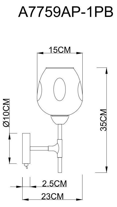 Дополнительная картинка Бра Arte Lamp Yuka Smoky A7759AP-1PB