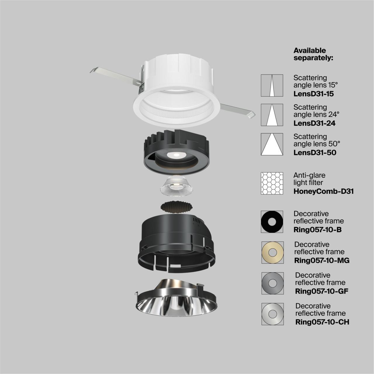 Дополнительная картинка Встраиваемый светильник Technical DL057-10W3K-W