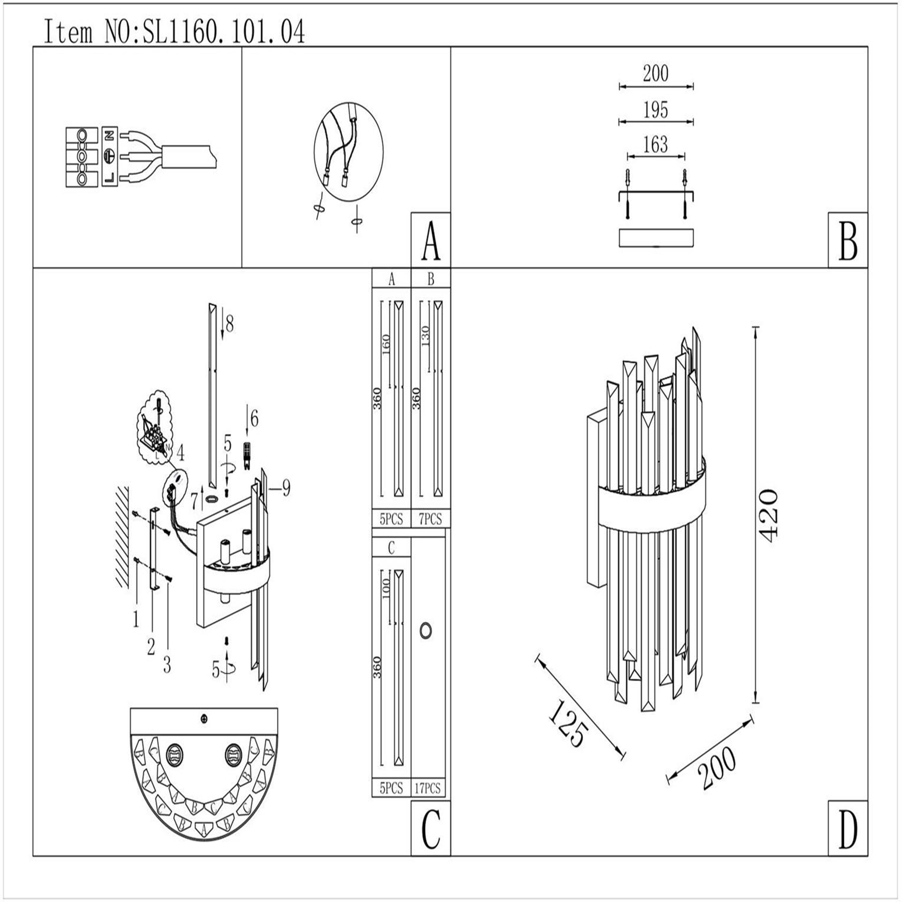 Картинка Настенный светильник ST Luce Bafo SL1160.101.04